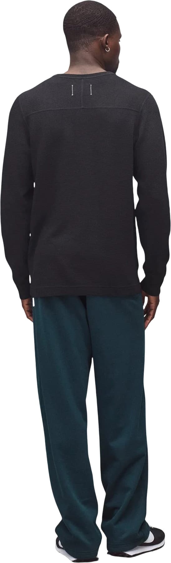Numéro de l'image de la galerie de produits 3 pour le produit T-shirt à col boutonné à manches longues en tissu gaufré léger - Homme