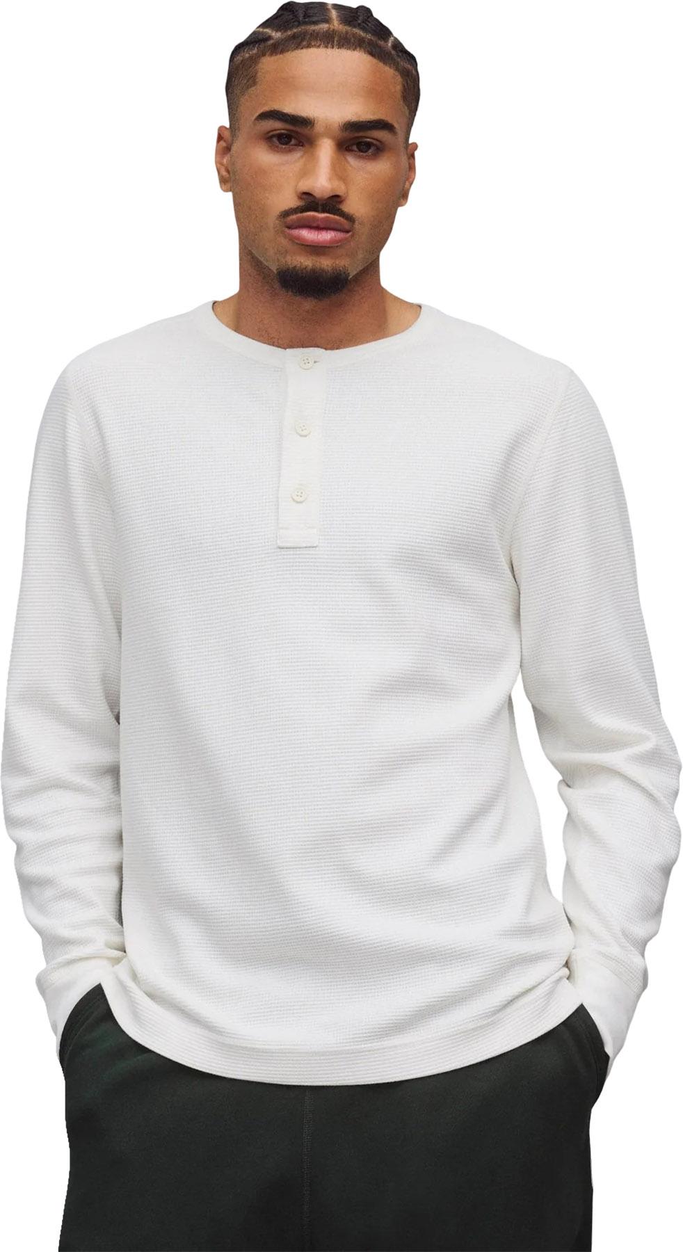 Product gallery image number 4 for product Lightweight Waffle Standard Henley Long Sleeve T-Shirt - Men's