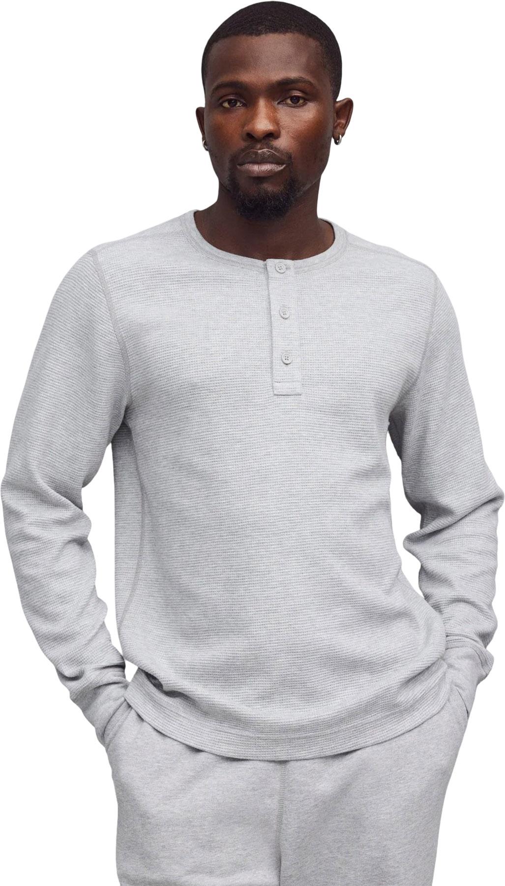 Product gallery image number 3 for product Lightweight Waffle Standard Henley Long Sleeve T-Shirt - Men's