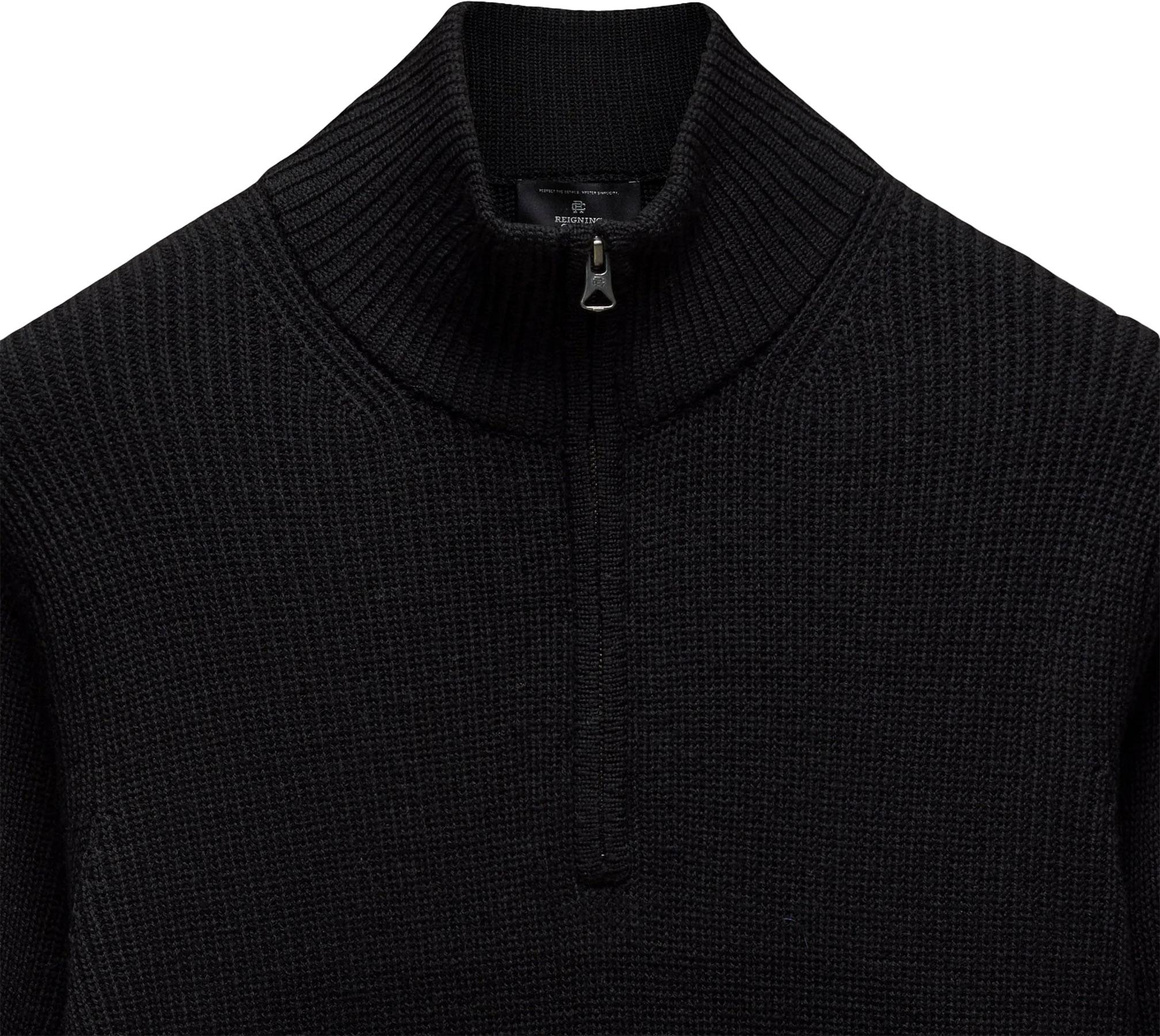 Product gallery image number 3 for product Vinnie Merino Rib Quarter Zip Sweater - Men's