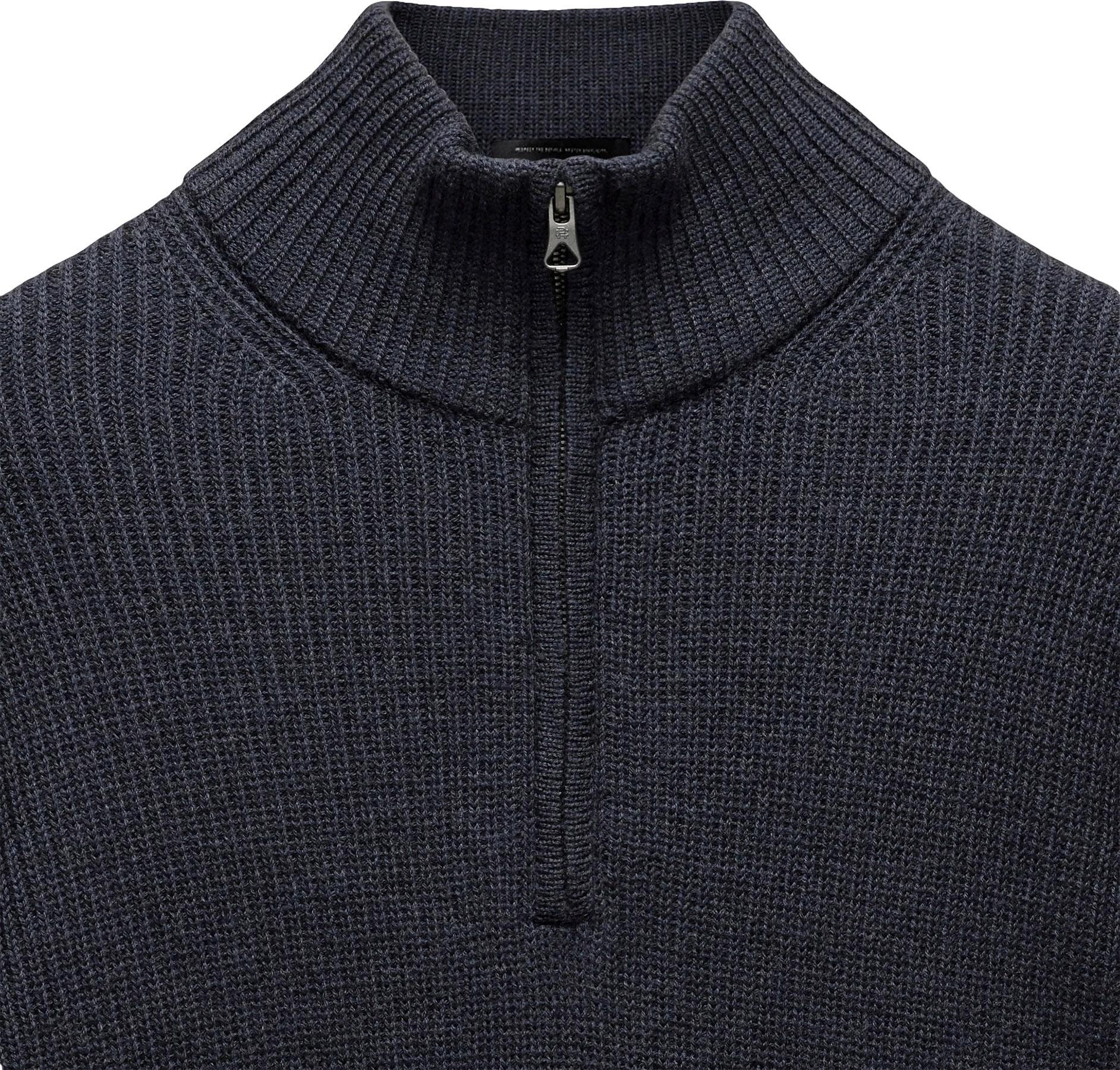 Product gallery image number 4 for product Vinnie Merino Rib Quarter Zip Sweater - Men's
