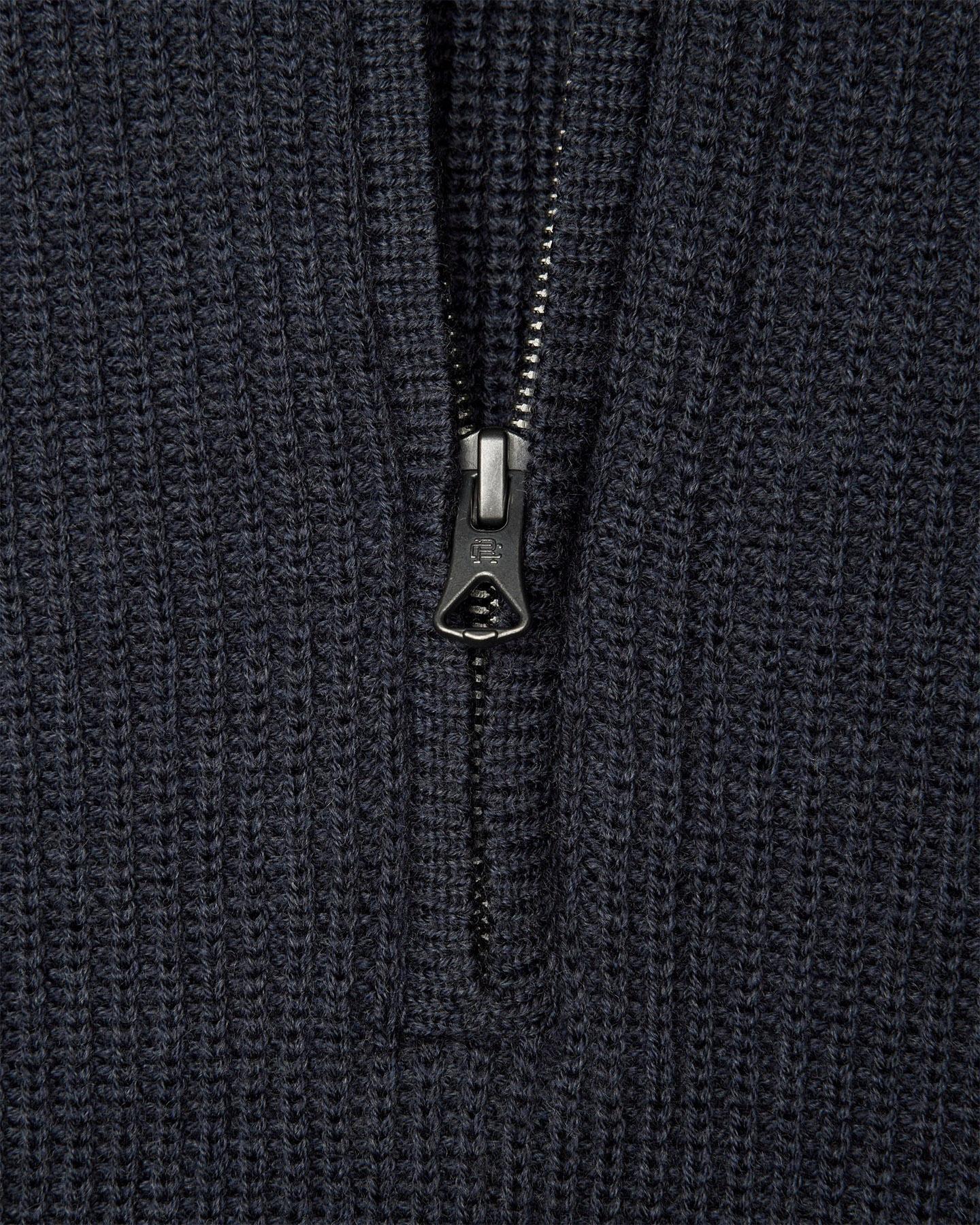 Product gallery image number 3 for product Vinnie Merino Rib Quarter Zip Sweater - Men's