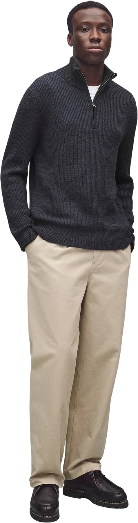 Product gallery image number 8 for product Vinnie Merino Rib Quarter Zip Sweater - Men's