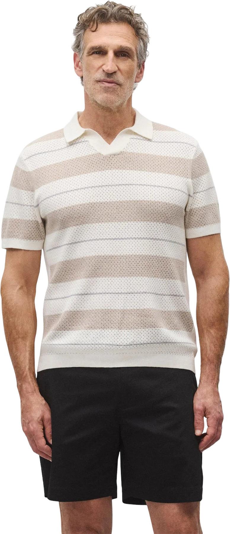 Product gallery image number 5 for product Polo à rayures en mélange de coton et lin Victor - Homme