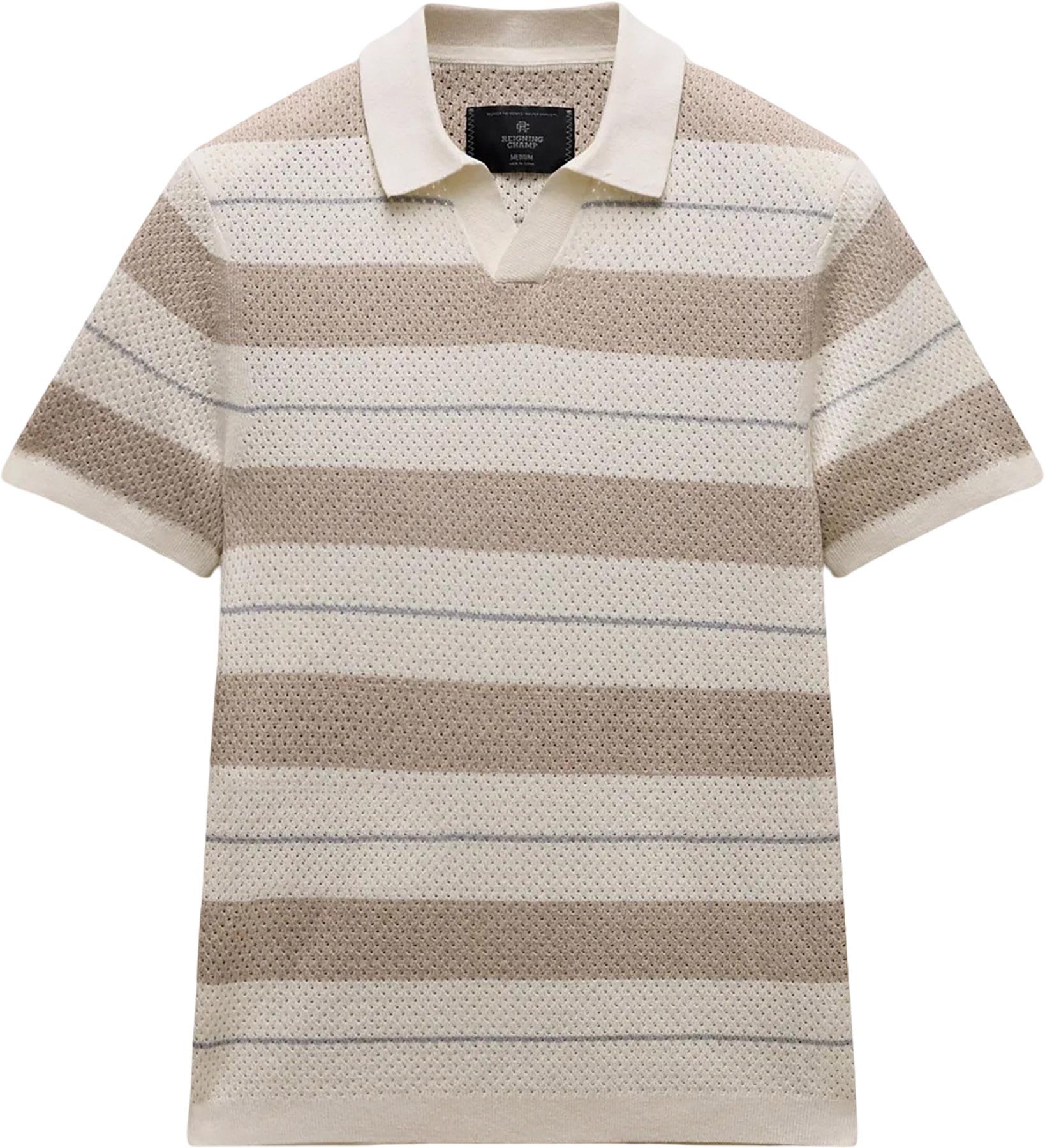 Product image for Polo à rayures en mélange de coton et lin Victor - Homme