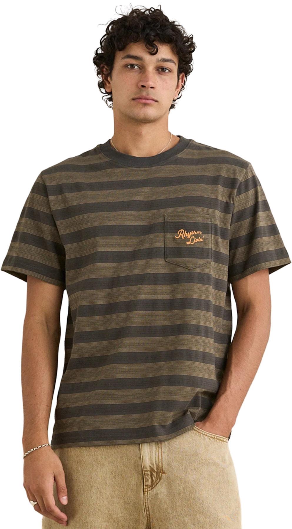 Product gallery image number 4 for product T-shirt vintage à rayures jacquard à manches courtes - Homme