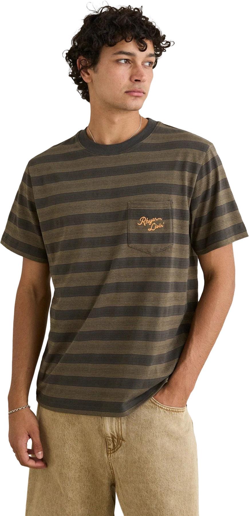 Product gallery image number 5 for product T-shirt vintage à rayures jacquard à manches courtes - Homme