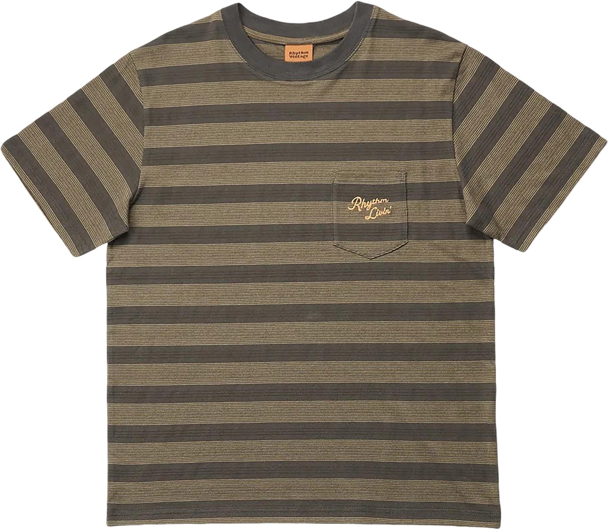 Product image for T-shirt vintage à rayures jacquard à manches courtes - Homme