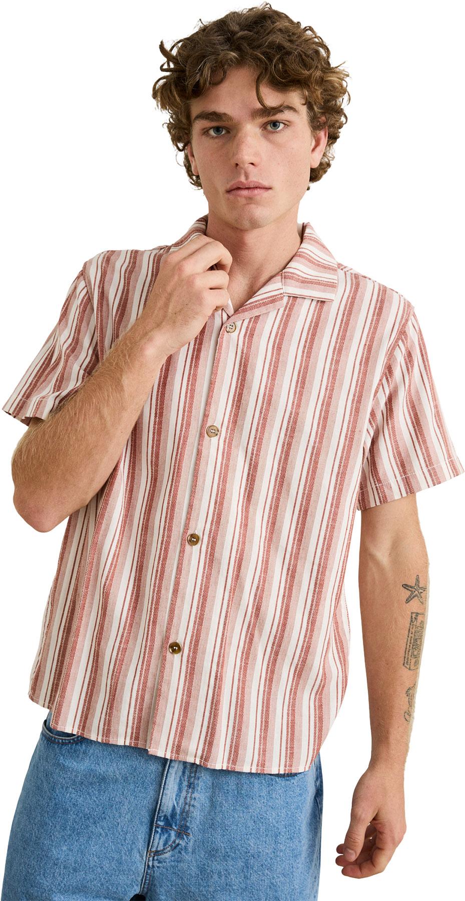 Product gallery image number 2 for product Vacation Stripe Short Sleeve Shirt - Men's