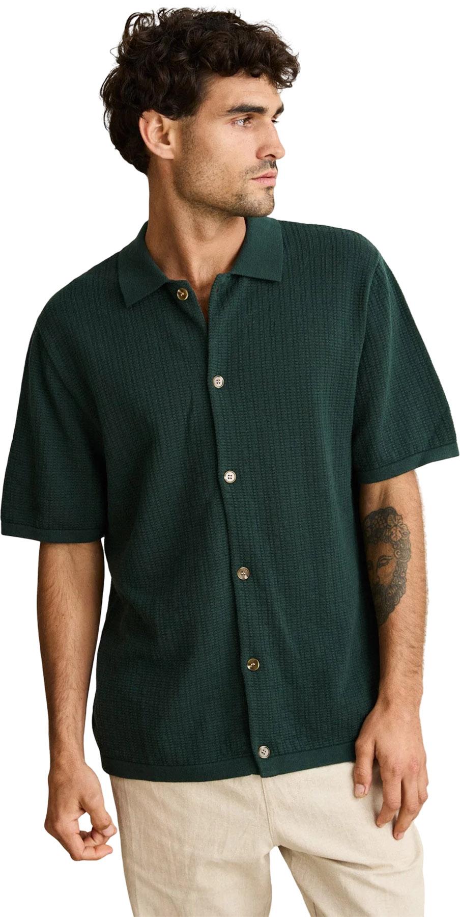 Product gallery image number 5 for product Textured Knit Short Sleeve Shirt - Men's