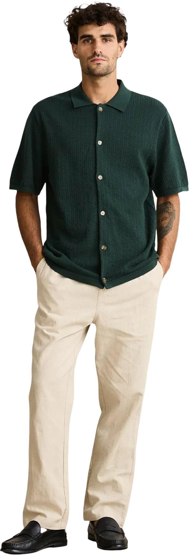 Product gallery image number 6 for product Textured Knit Short Sleeve Shirt - Men's