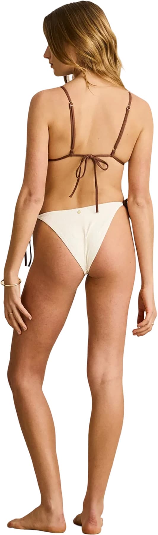 Product gallery image number 5 for product Lily Rib Contrast Tie Side Hi Cut Bikini Bottom - Women's