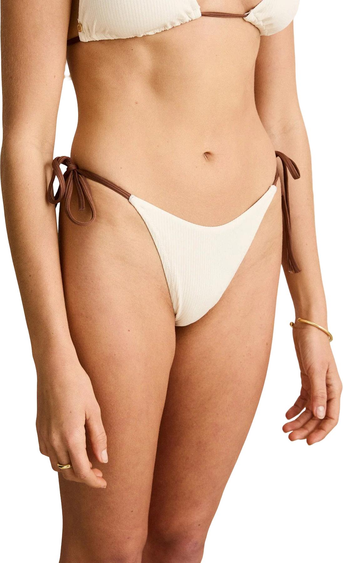 Product gallery image number 4 for product Lily Rib Contrast Tie Side Hi Cut Bikini Bottom - Women's