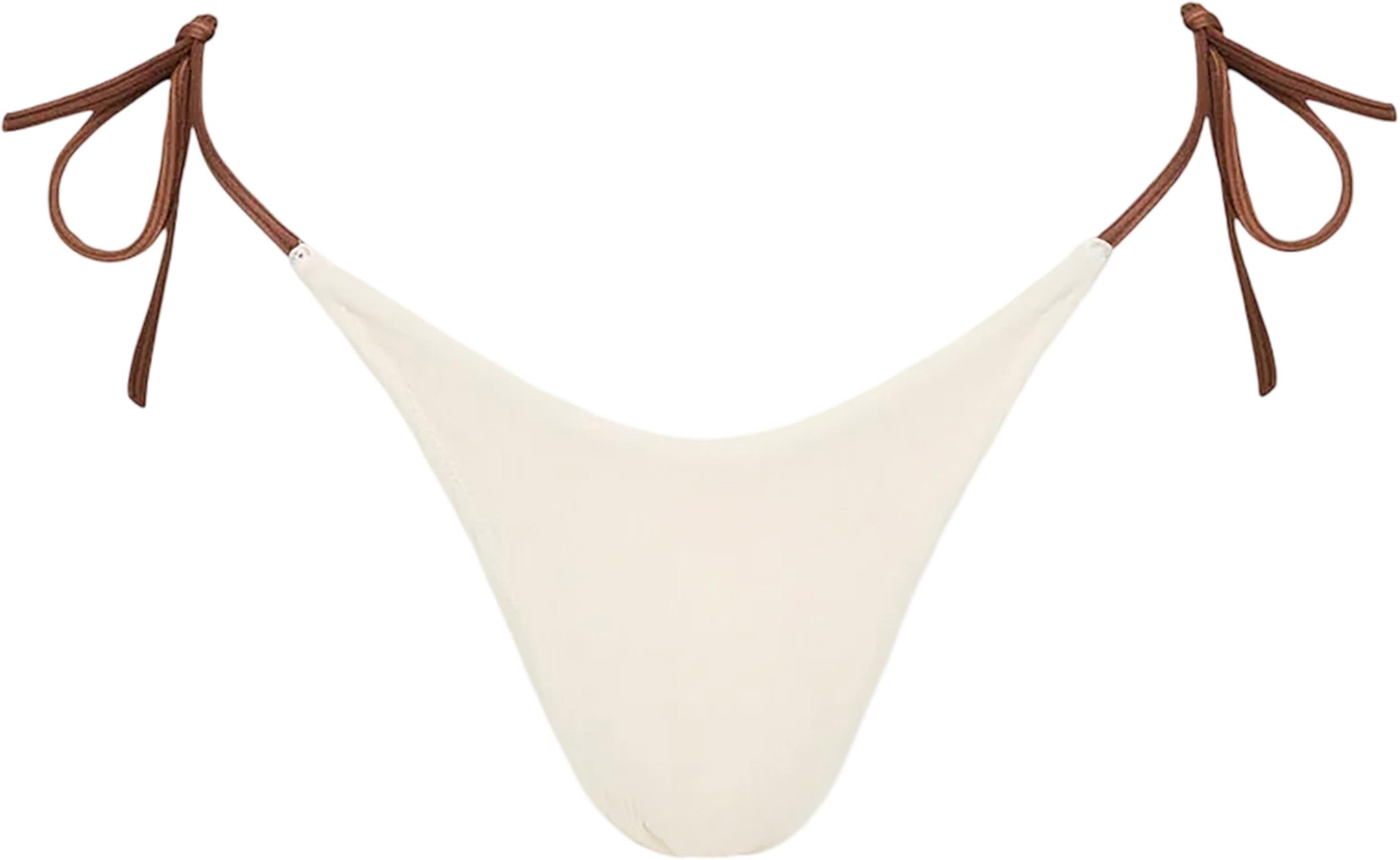 Product image for Lily Rib Contrast Tie Side Hi Cut Bikini Bottom - Women's