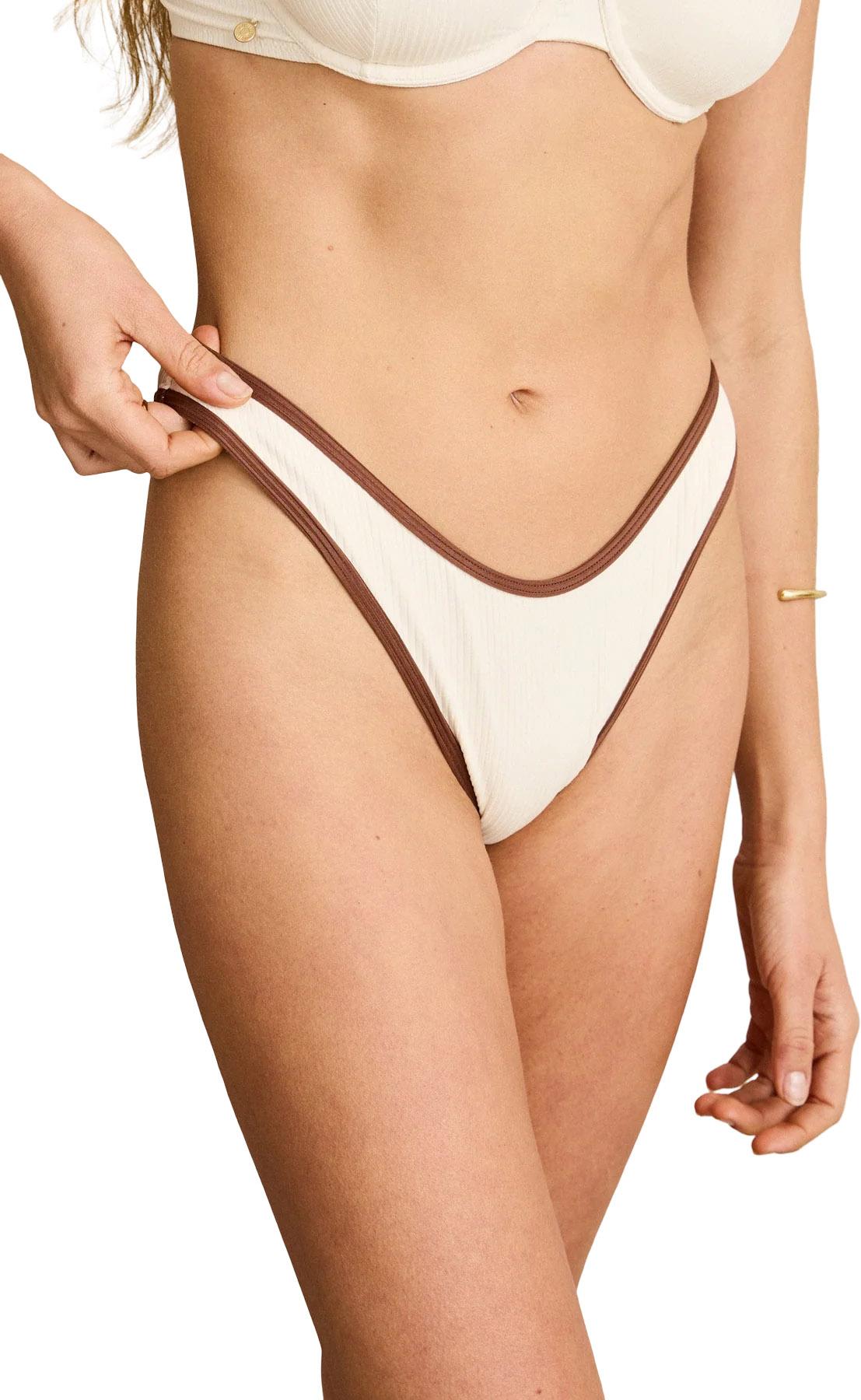 Product gallery image number 7 for product Lily Rib Contrast Hi-Cut Bikini Bottom - Women's