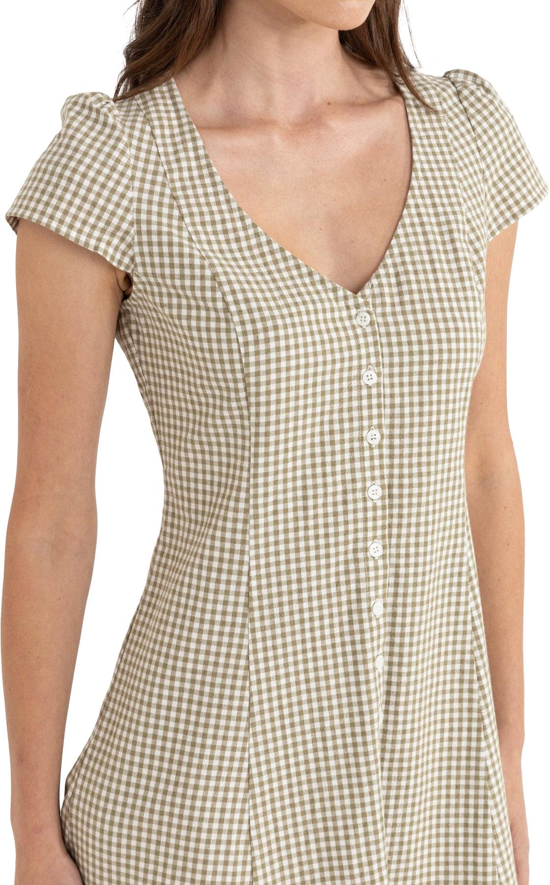 Product gallery image number 2 for product Lola Check Cap Sleeve Mini Dress - Women's