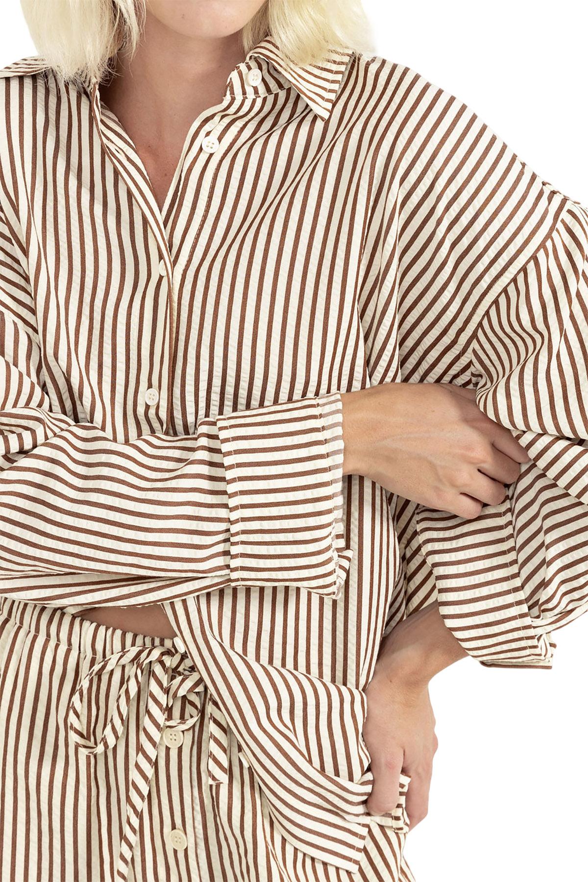 Numéro de l'image de la galerie de produits 3 pour le produit Chemise surdimensionnée à manches longues Cove Stripe - Femme