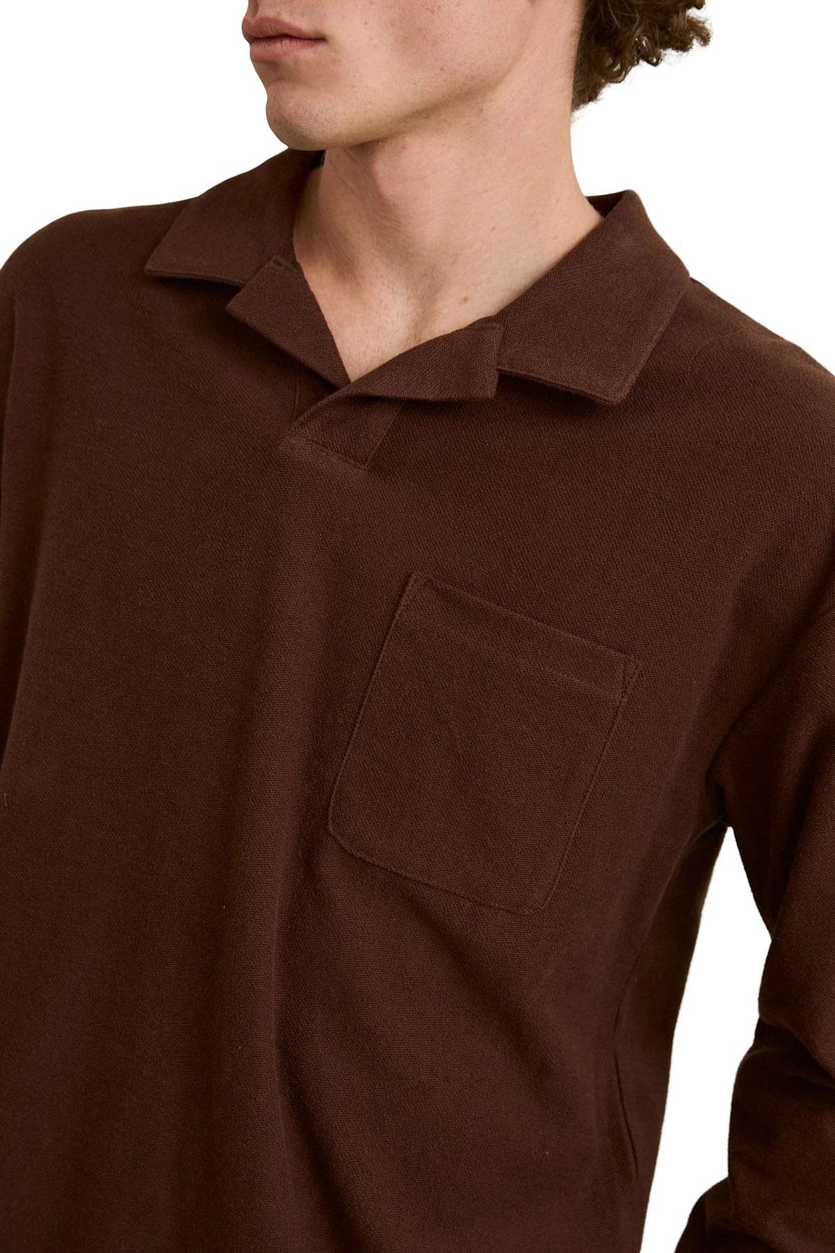 Numéro de l'image de la galerie de produits 3 pour le produit Polo rétro en tissu bouclé à manches longues - Homme