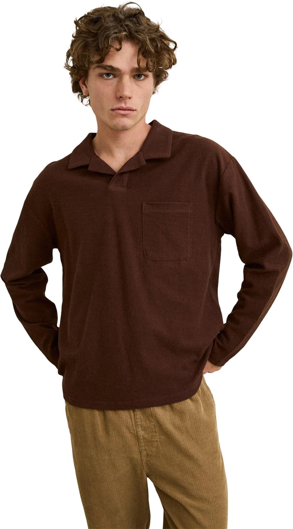 Numéro de l'image de la galerie de produits 5 pour le produit Polo rétro en tissu bouclé à manches longues - Homme
