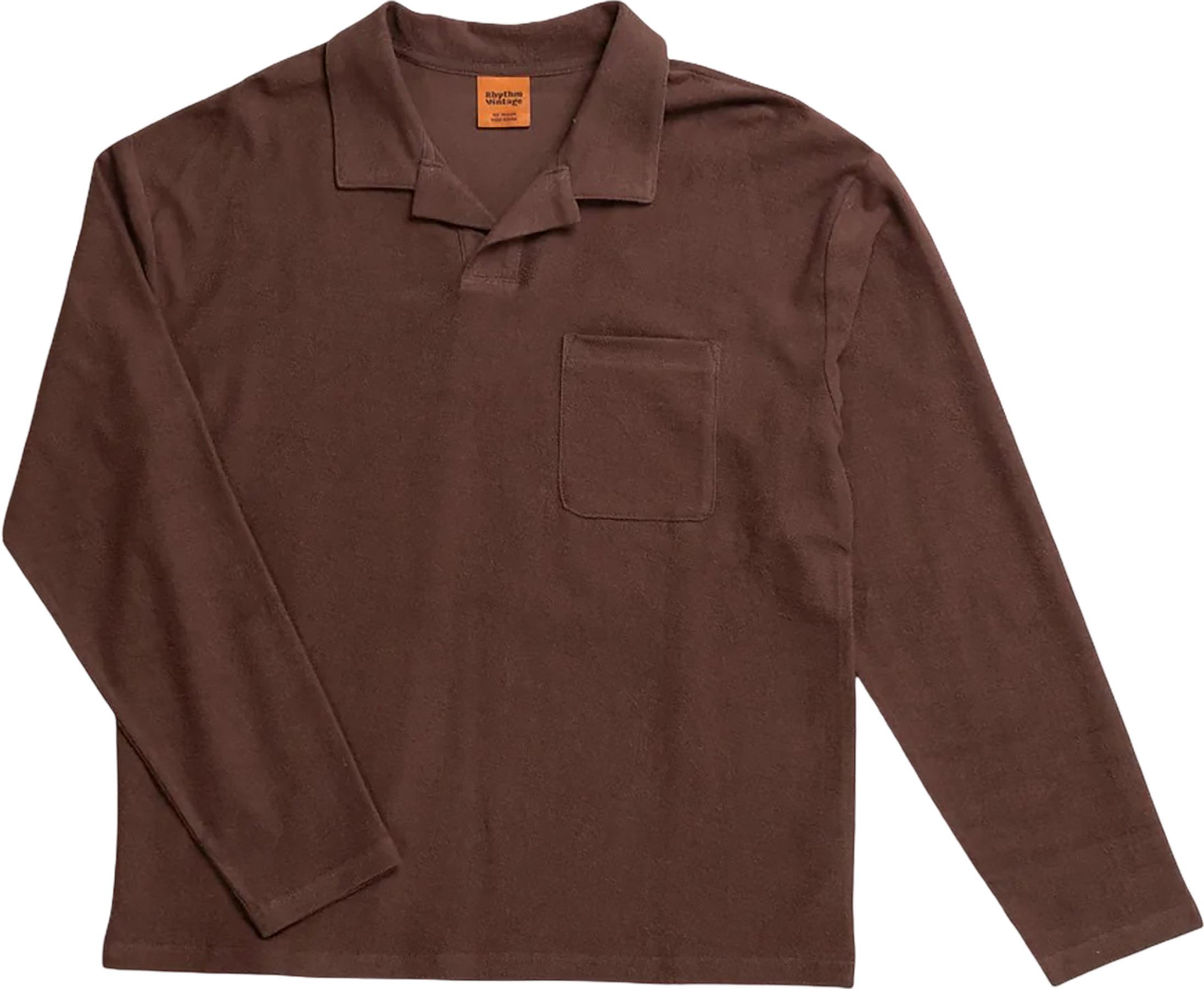 Image de produit pour Polo rétro en tissu bouclé à manches longues - Homme