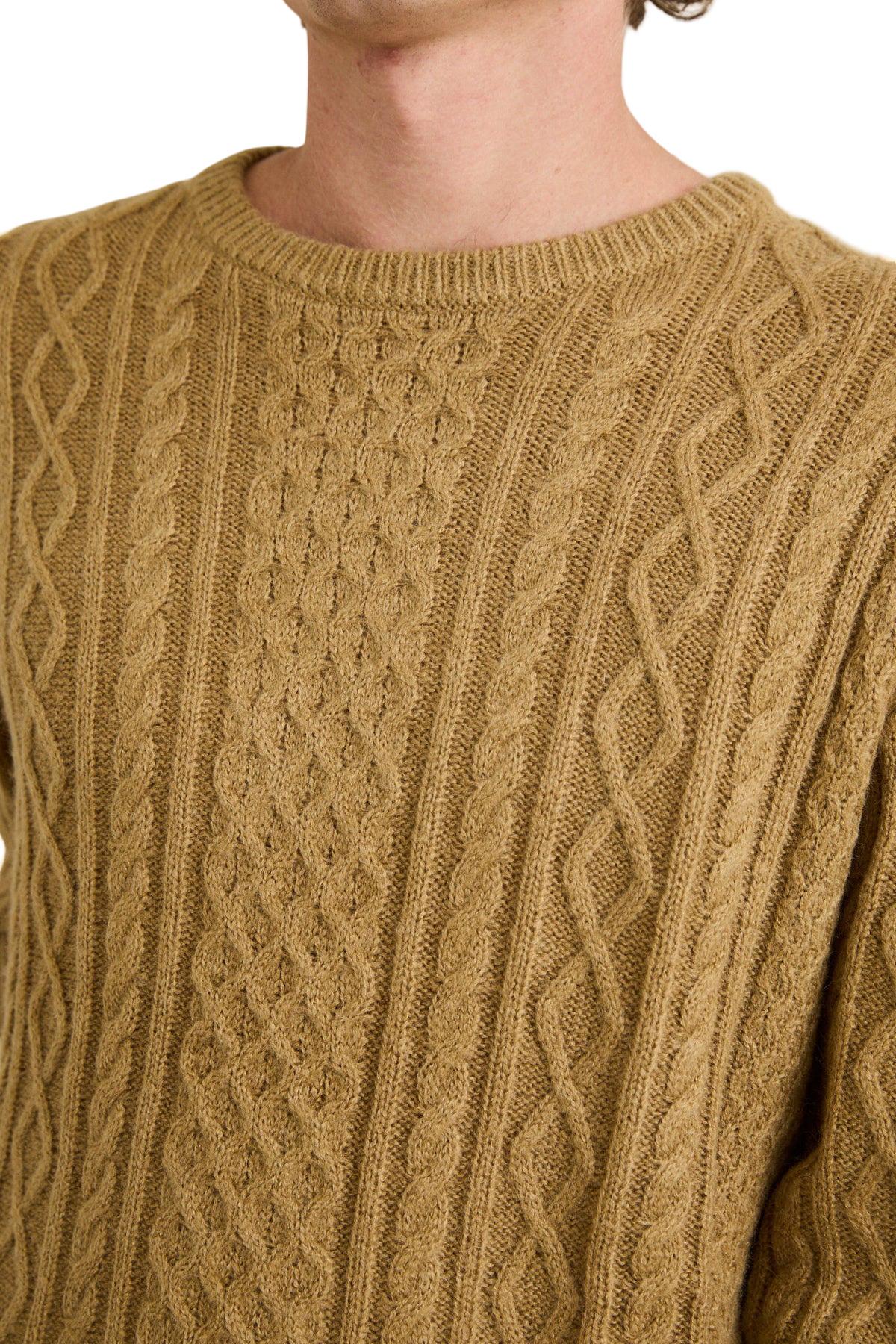 Product gallery image number 4 for product Mohair Fishermans Cable Knit Sweater - Men's
