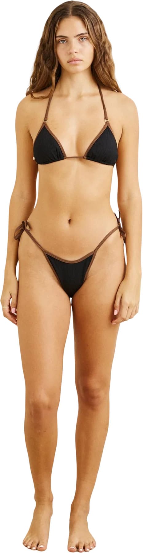 Image de produit pour Haut de bikini triangle coulissant côtelé Lily - Femme