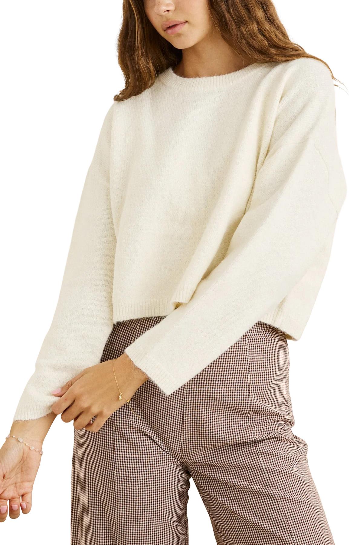 Product gallery image number 2 for product Estelle Fluffy Crew Neck Knit Sweater - Women's
