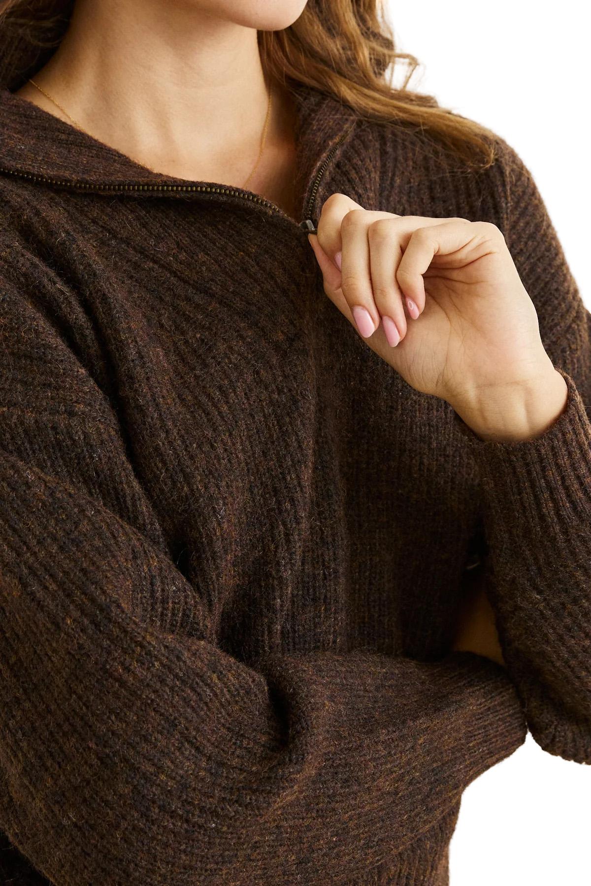 Product gallery image number 4 for product Quincy ¼ Zip Collared Knit Sweater - Women's