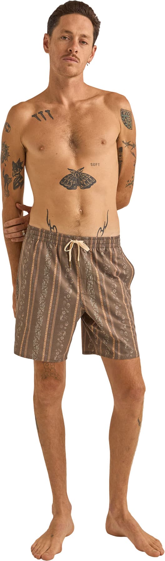 Product gallery image number 4 for product Paisley Stripe Beach Shorts - Men's