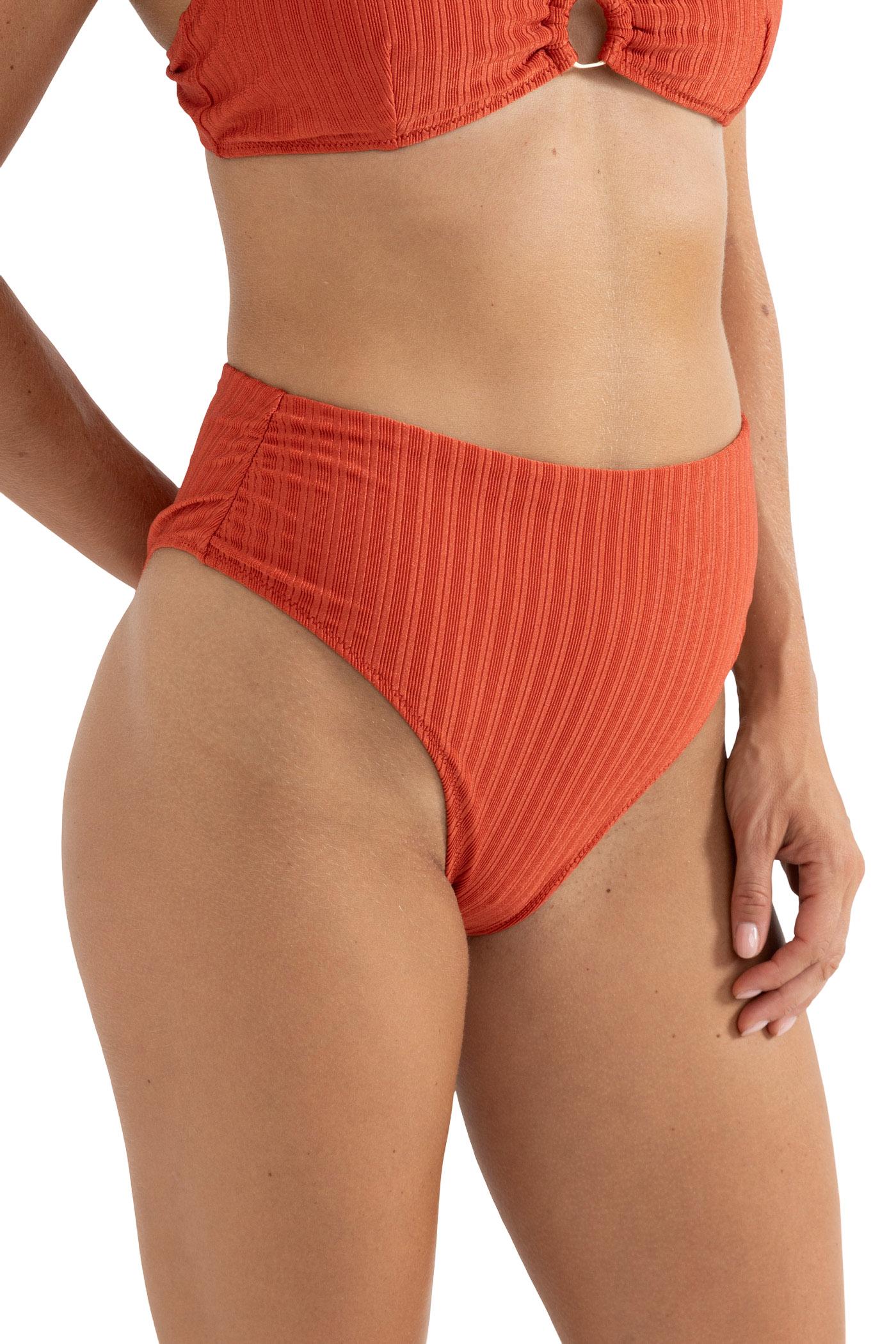 Product gallery image number 4 for product Pacific Rib Gathered Hi Waist Bikini Bottom - Women's