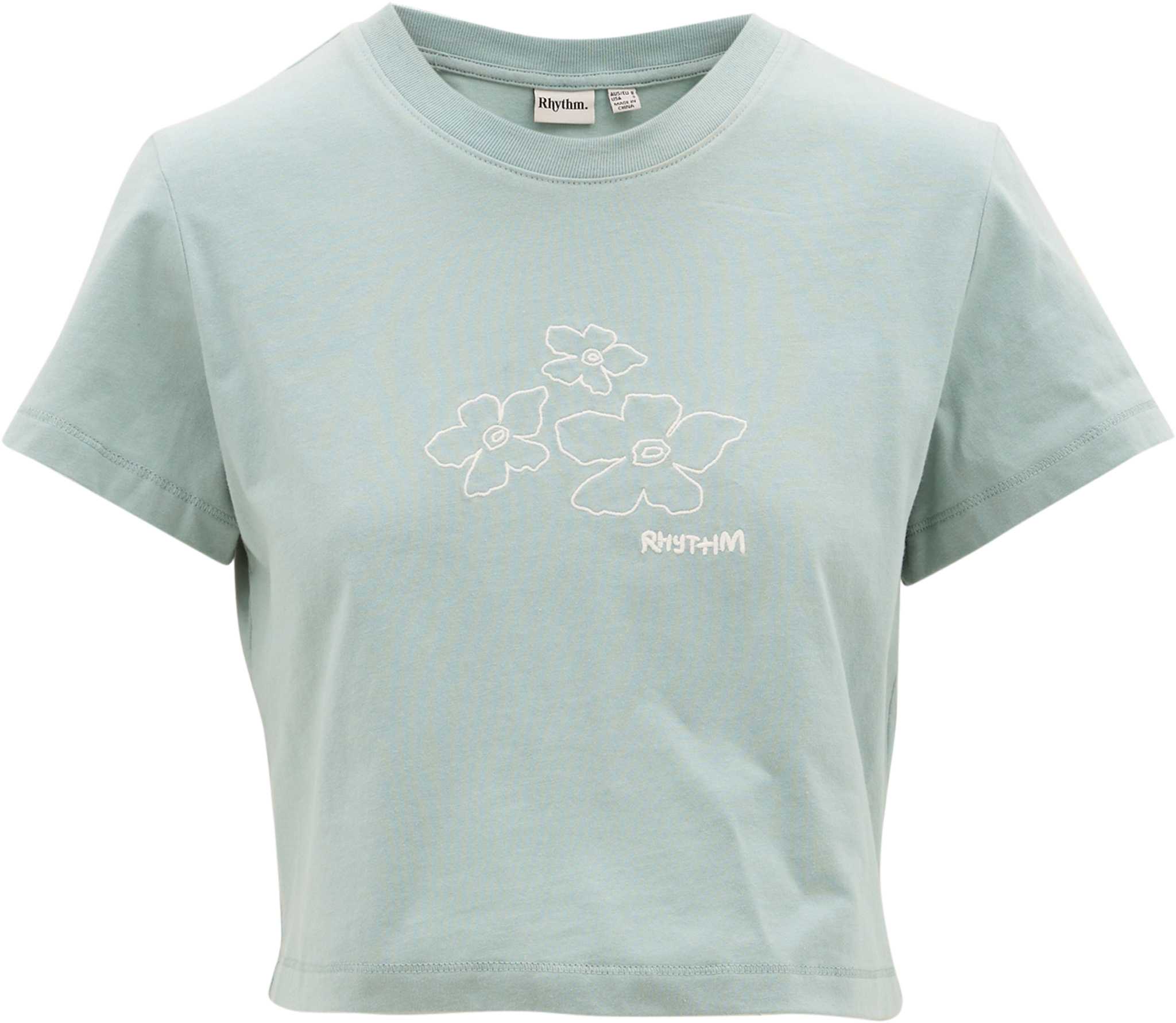 Image de produit pour T-shirt écourté à col rond brodé Rhythm - Femme