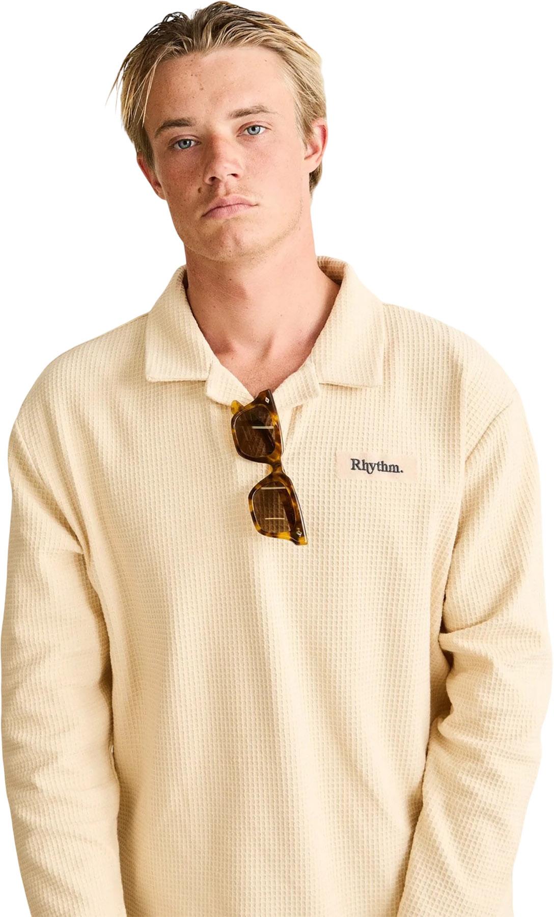 Product gallery image number 6 for product Waffle Knit Long Sleeve Rugby Polo - Men's