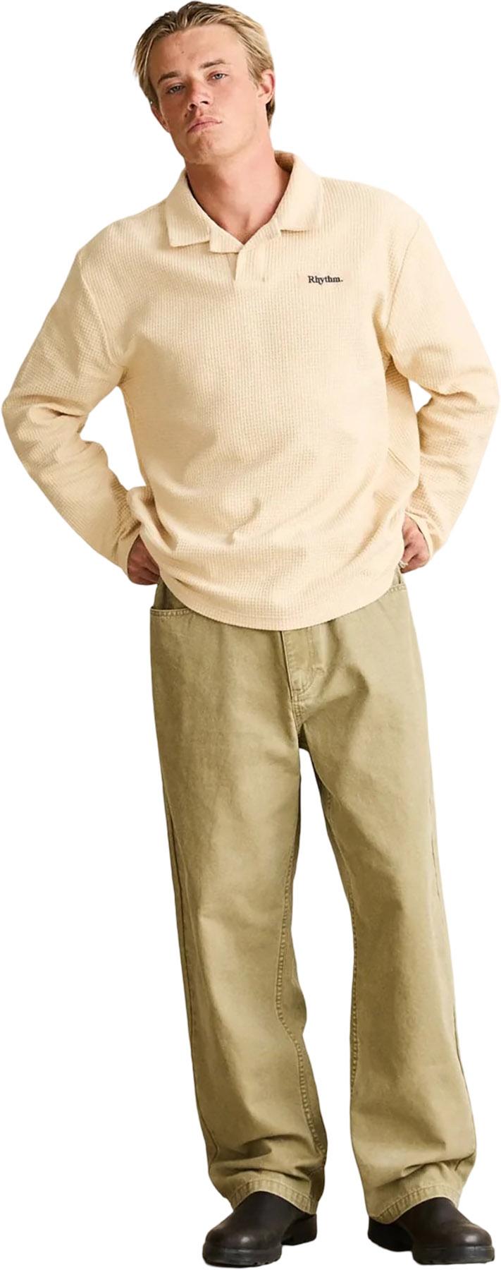 Product gallery image number 4 for product Waffle Knit Long Sleeve Rugby Polo - Men's