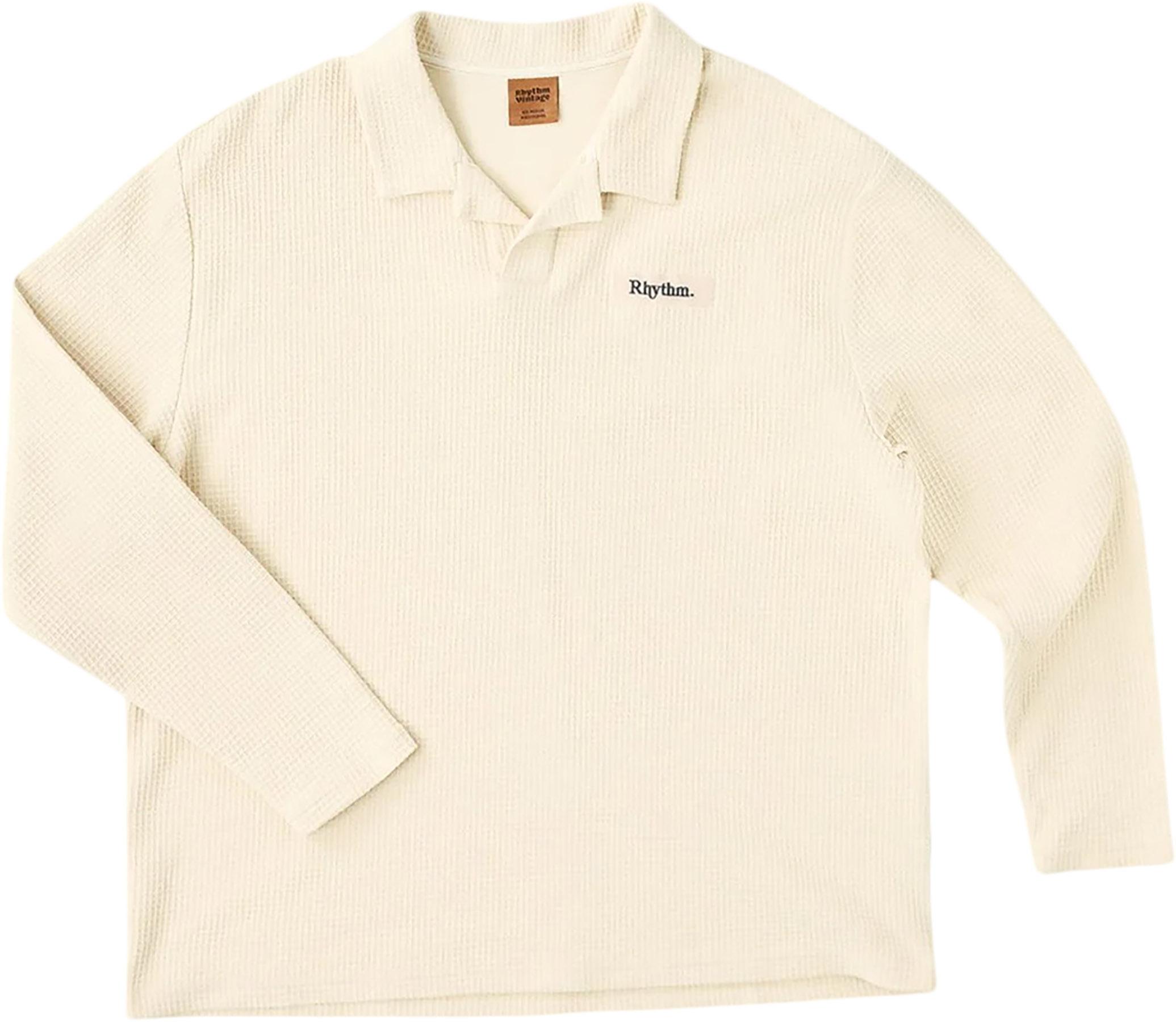 Product image for Waffle Knit Long Sleeve Rugby Polo - Men's