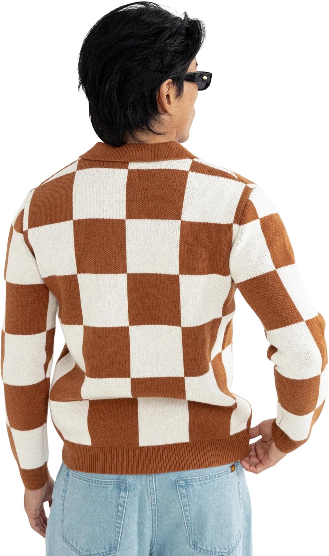 Product gallery image number 2 for product Rhumba Check Knit Long Sleeve Polo - Men's