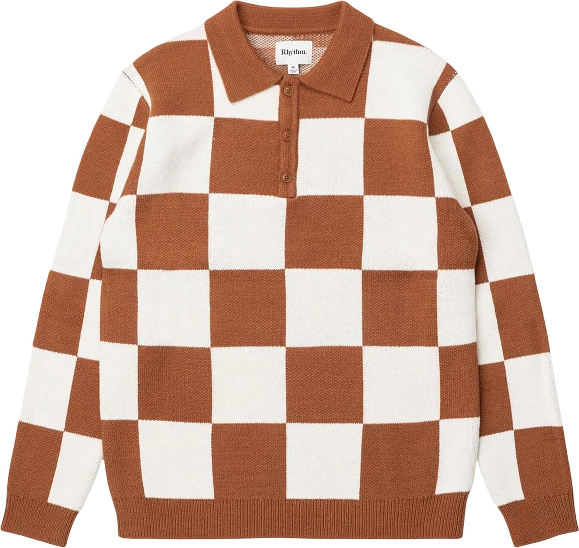 Product image for Rhumba Check Knit Long Sleeve Polo - Men's