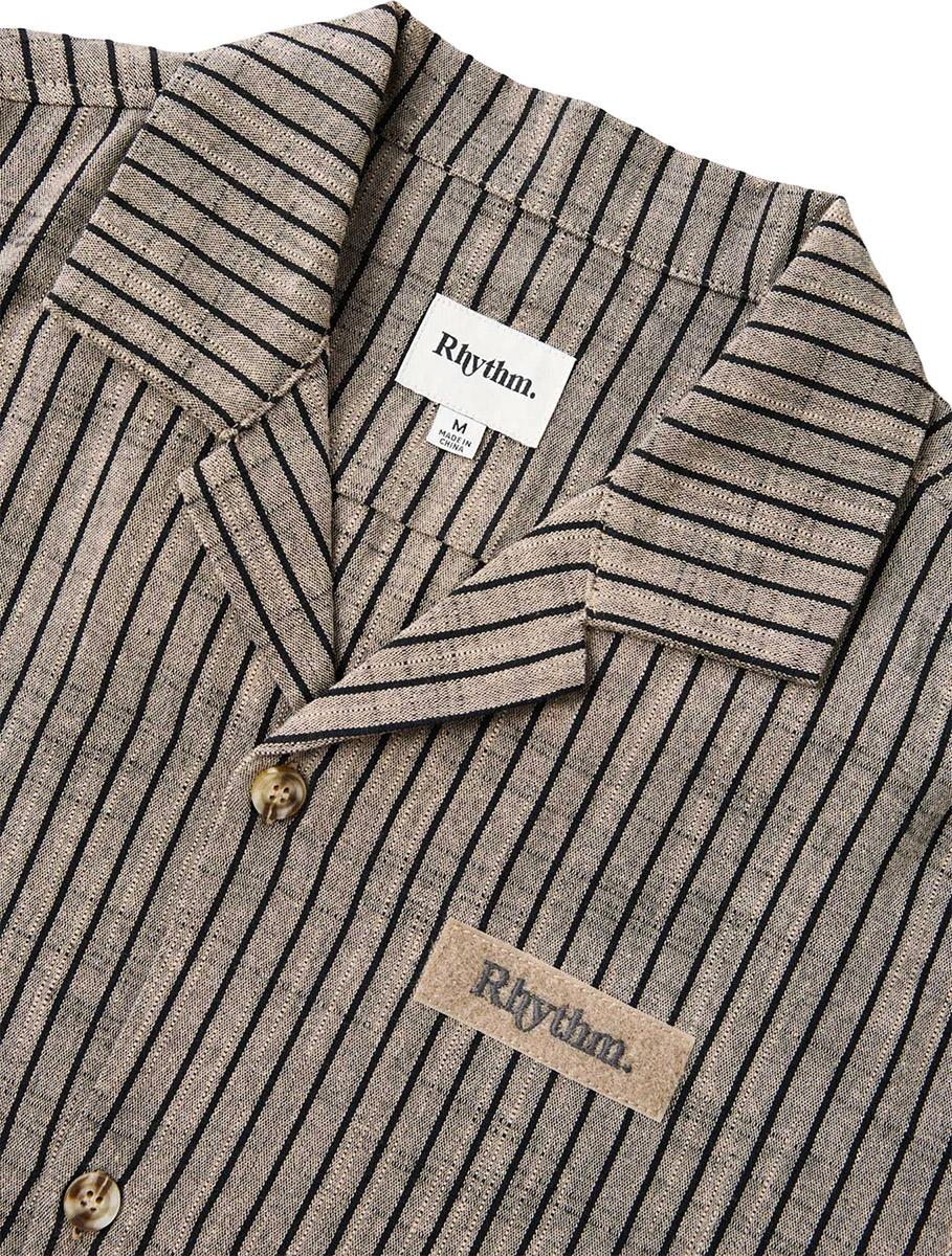 Product gallery image number 4 for product Chemise à manches courtes texturée à motif de rayures - Homme