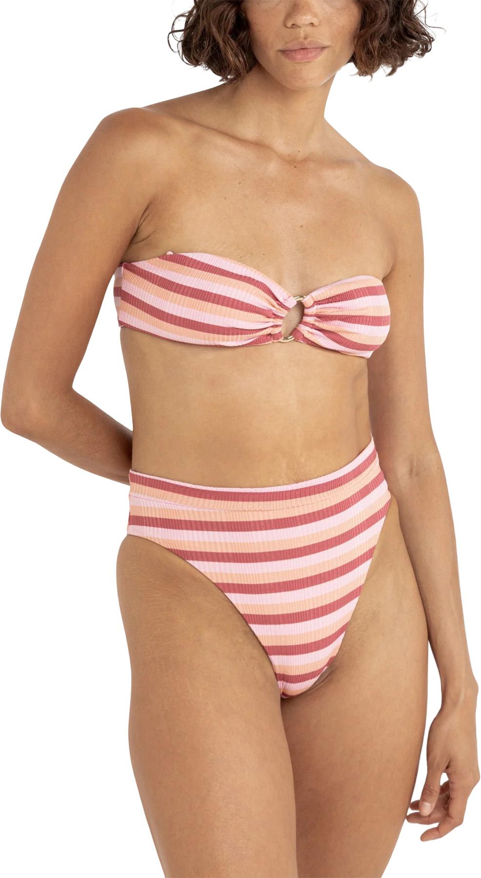 Product gallery image number 4 for product Ibiza Stripe Rib Bandeau Swim Top - Women's