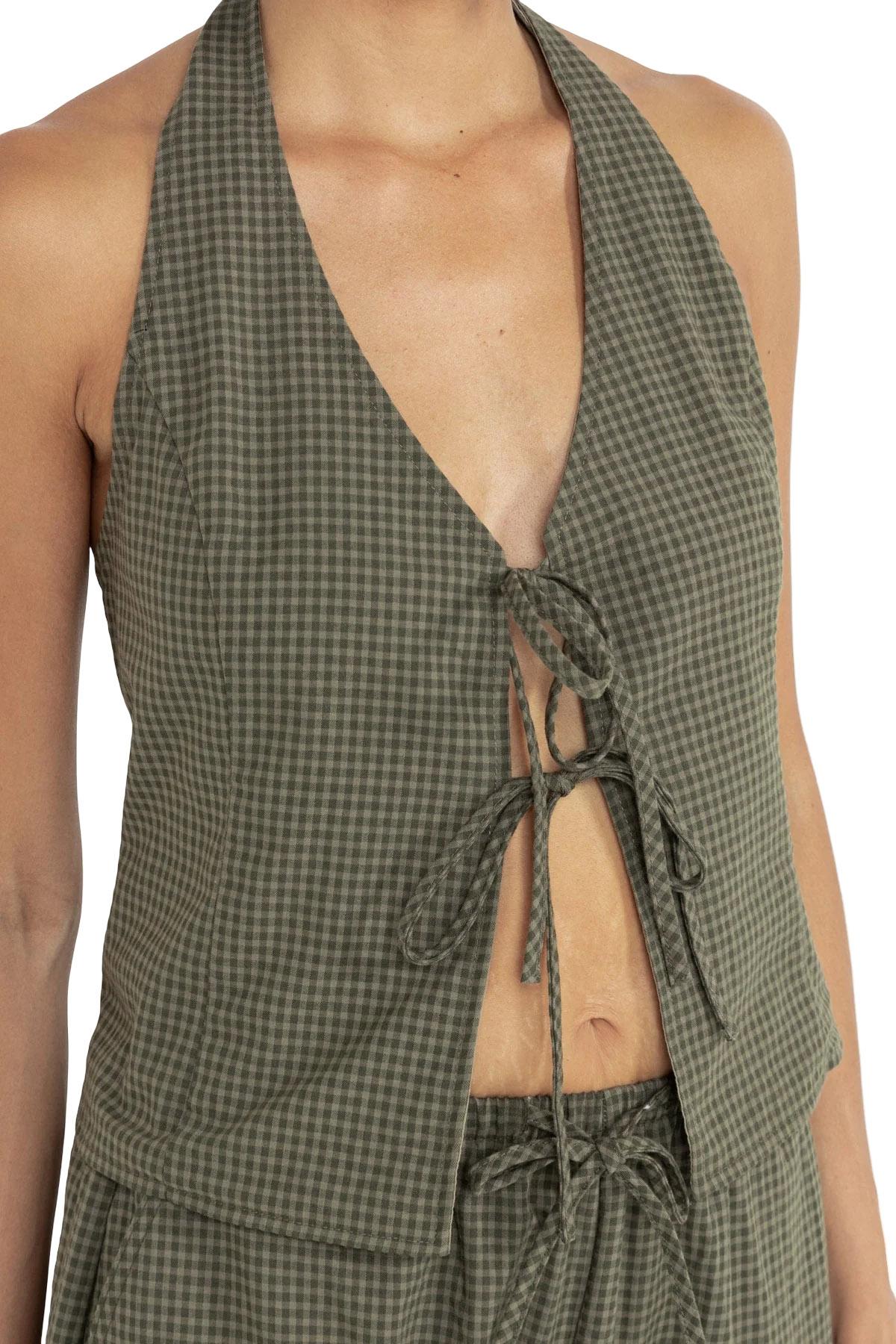 Product gallery image number 4 for product Louise Check Halter Top - Women's