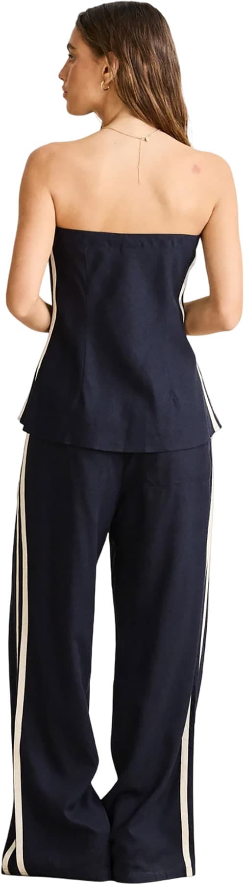 Product gallery image number 4 for product Contrast Linen Strapless Top - Women's