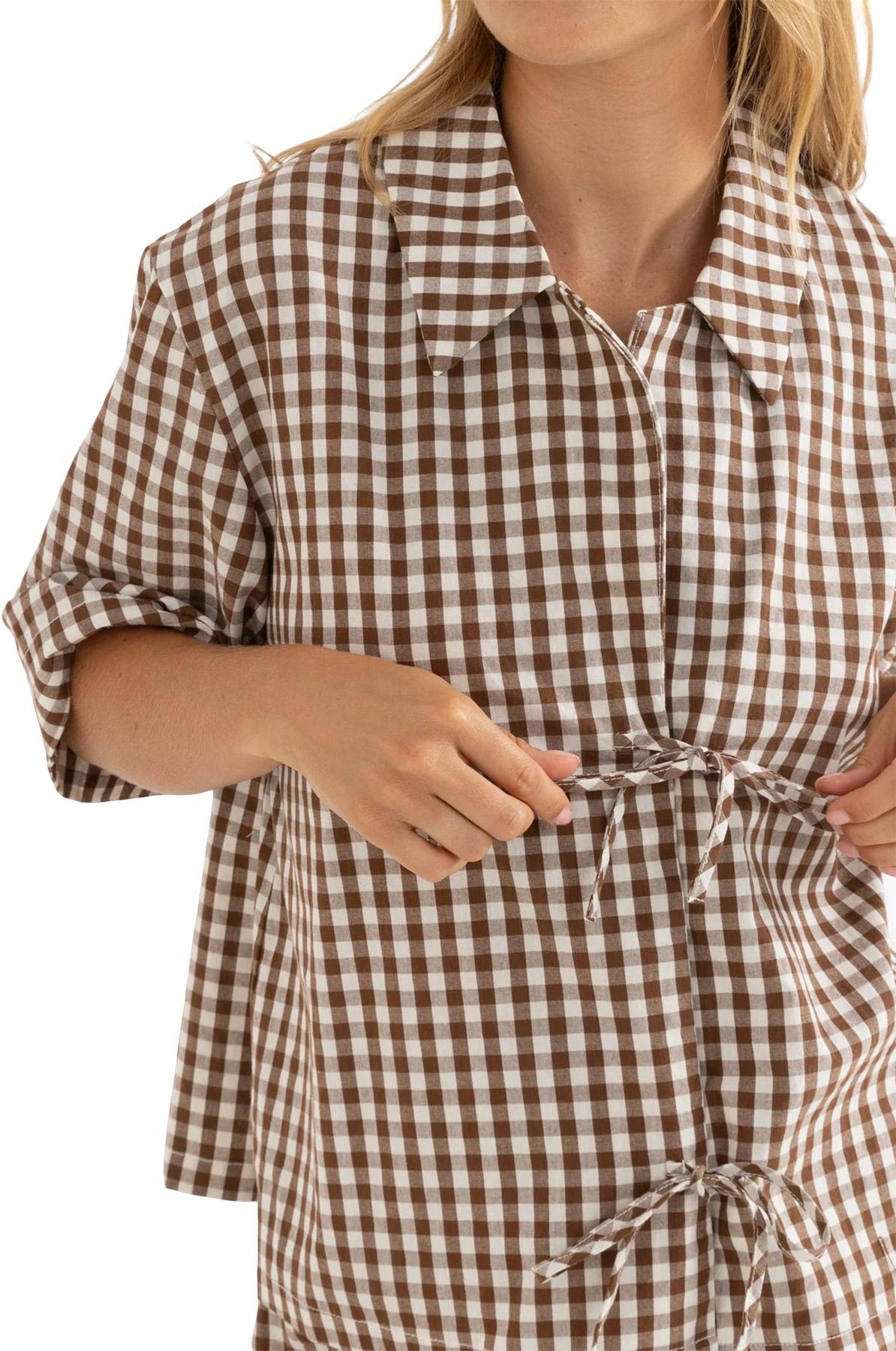 Product gallery image number 3 for product Birdie Gingham Tie Front Top - Women's