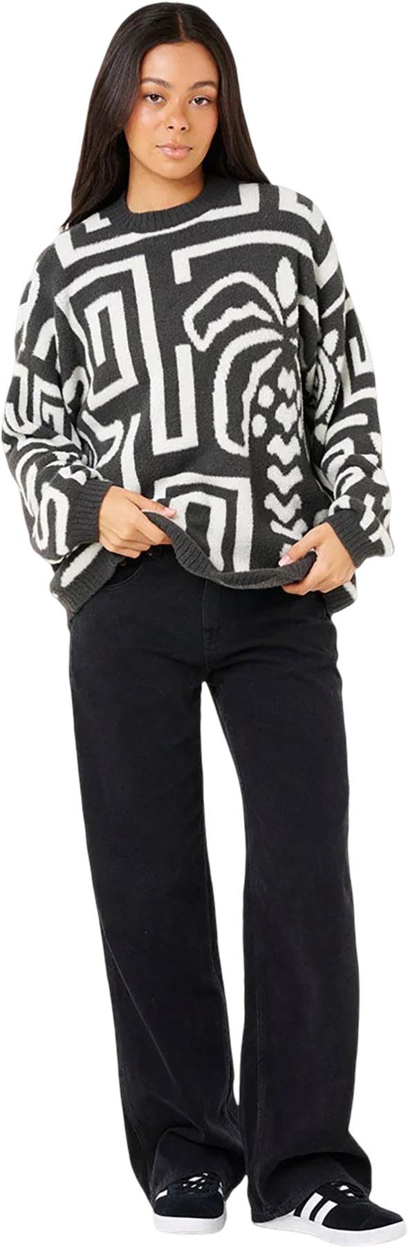 Product gallery image number 3 for product Chandail en molleton à col rond en tricot Sunset Luau - Femme