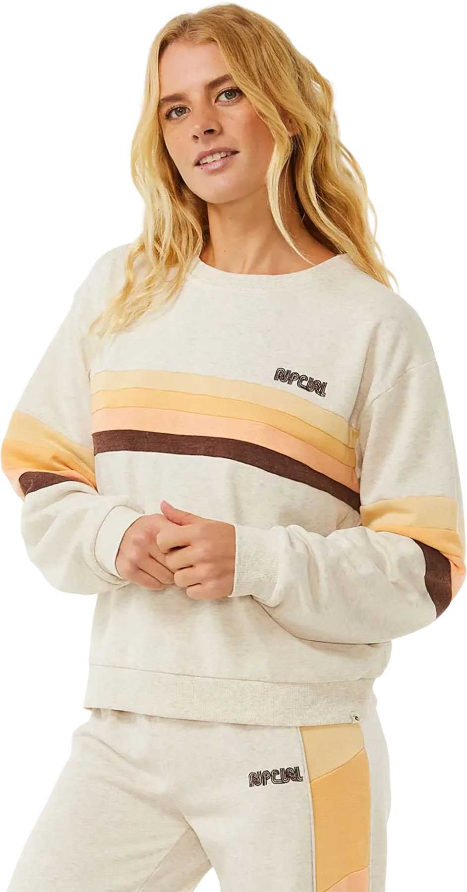 Image de produit pour Chandail en molleton à col rond à panneaux Surf Revival - Femme