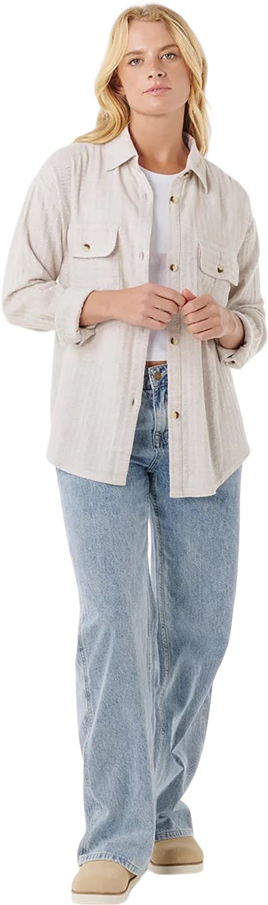 Product gallery image number 2 for product Manteau-chemise texturé Oceanic - Femme