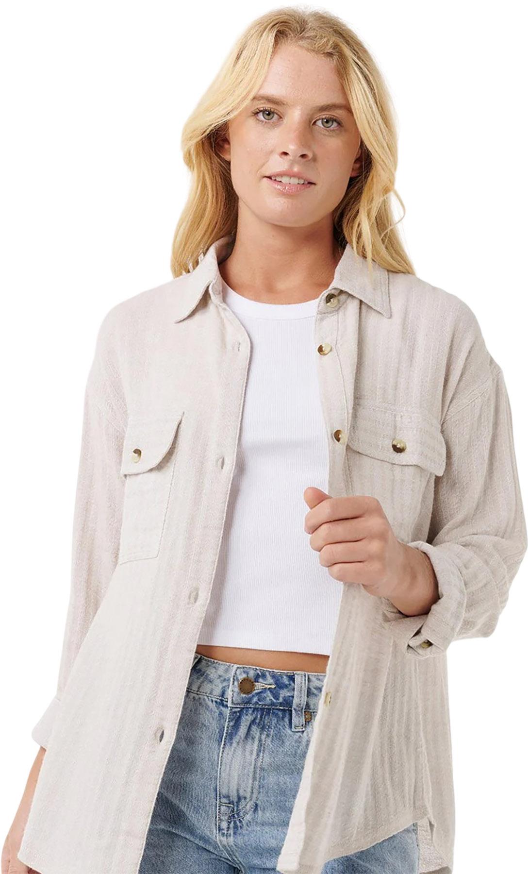 Product gallery image number 4 for product Manteau-chemise texturé Oceanic - Femme