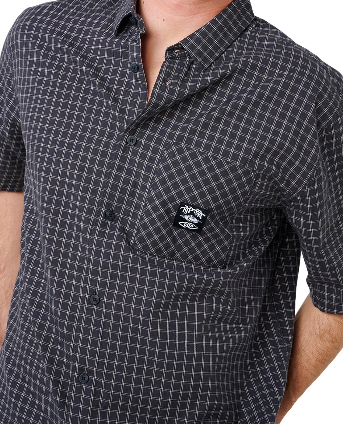 Product gallery image number 4 for product Chemise à manches courtes à carreaux Liquid Trips - Homme