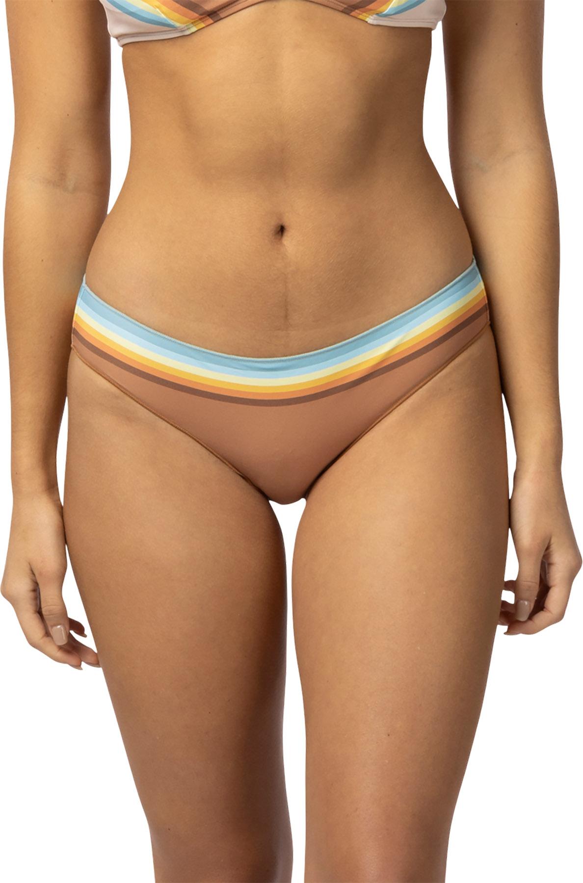 Image de produit pour Bas de bikini hipster échancré à rayures Sunrise - Femme