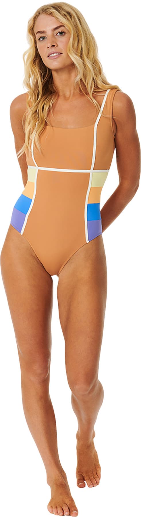 Numéro de l'image de la galerie de produits 4 pour le produit Maillot de bain une pièce à rayures et bonne couvrance Sunrise - Femme