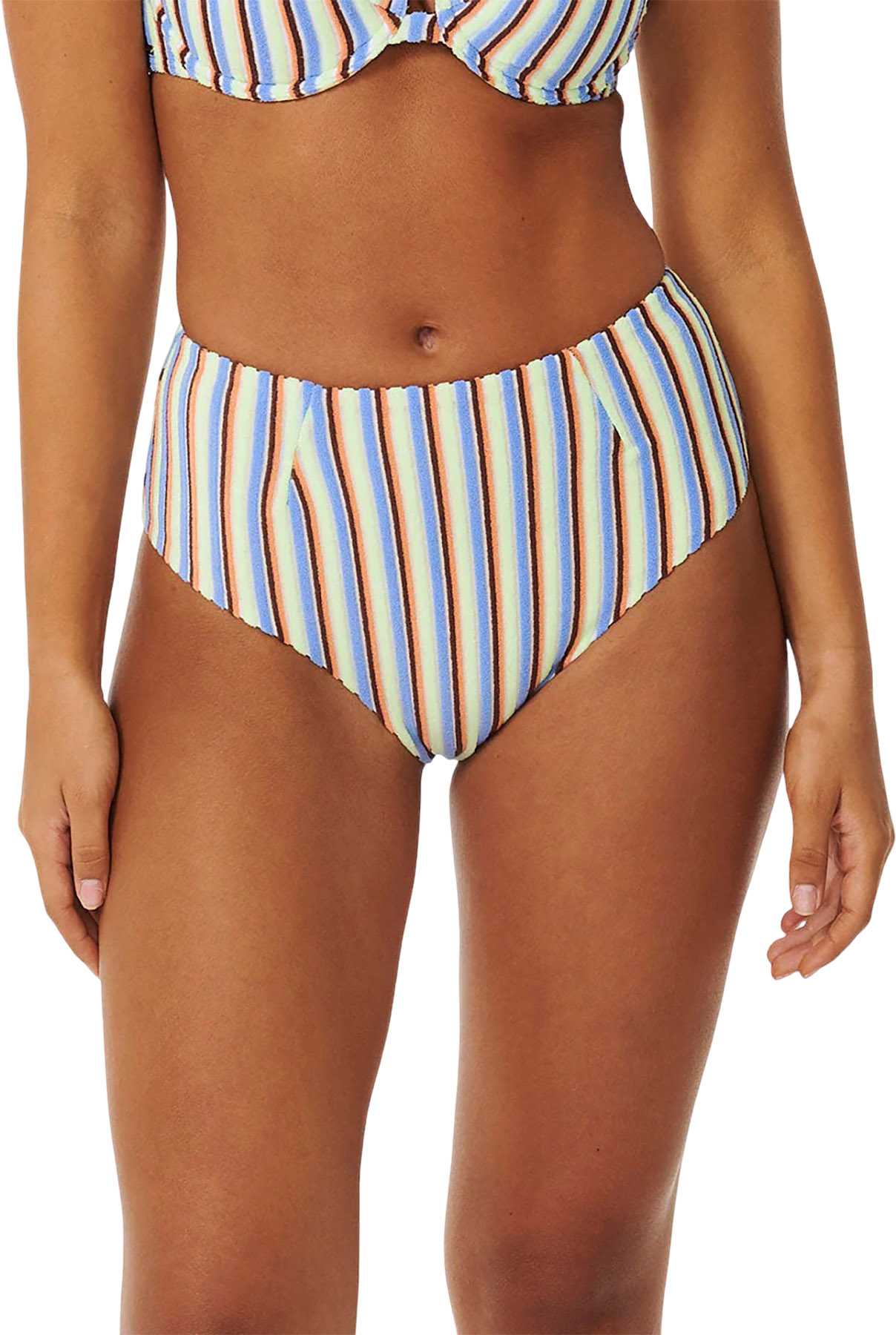 Image de produit pour Bas de bikini taille haute échancrée Tropics Stripe - Femme