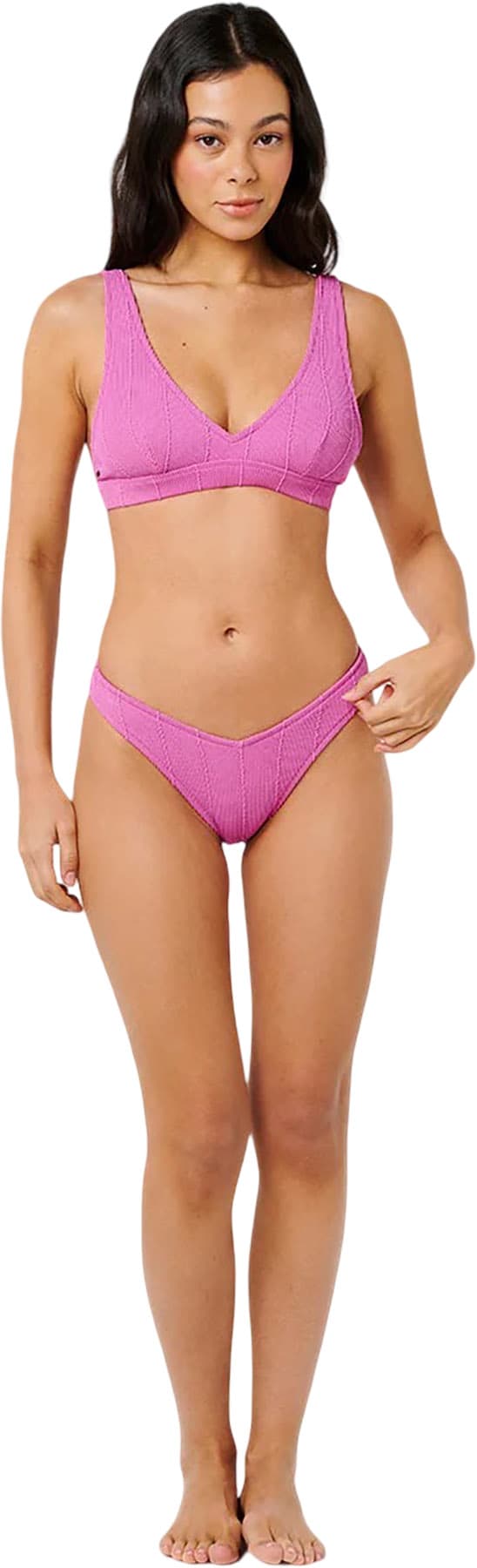 Product image for Bas de bikini à taille haute et couvrance échancrée Vibe Surf - Femme